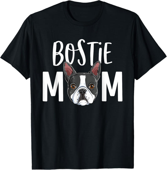 Funny Bostie Mom Boston Terrier Dog Mama Women T-Shirt - T-Shirt | Black