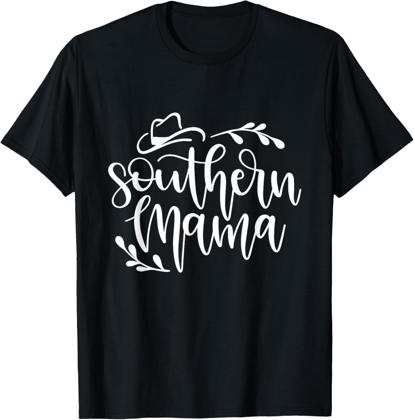 Southern Mama Cowboy Hat Funny Southern Mom T-Shirt - T-Shirt | Black