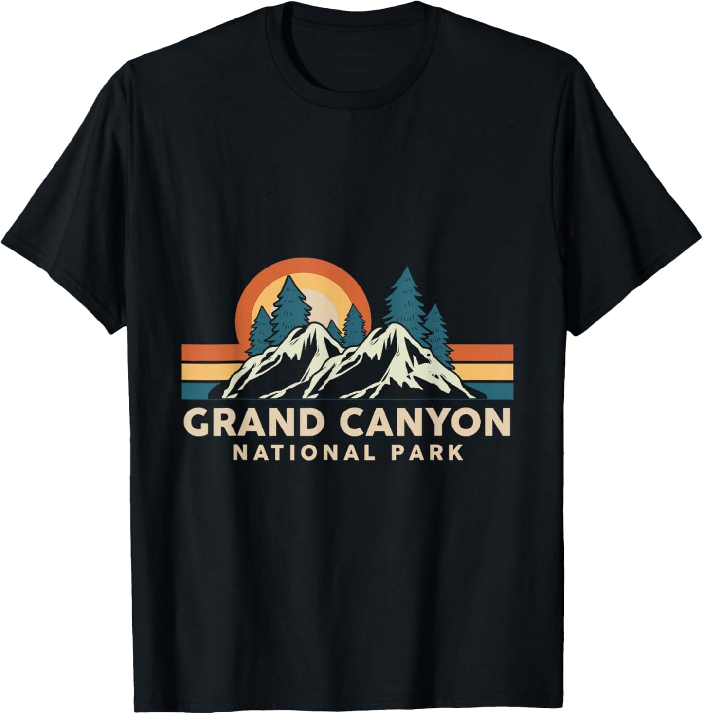 Grand Canyon National Park Arizona Hiking Souvenir Retro T-Shirt - T-Shirt | Black