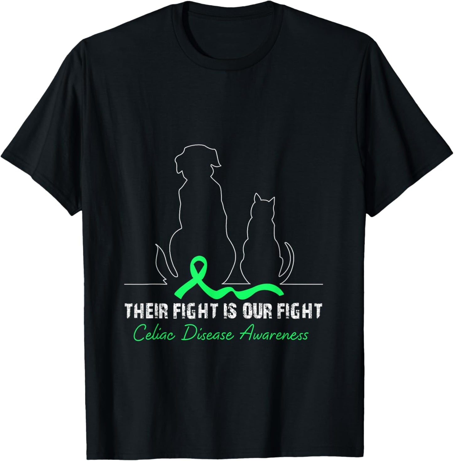 Their Fight is Our Fight Celiac Disease T-Shirt - T-Shirt | Black