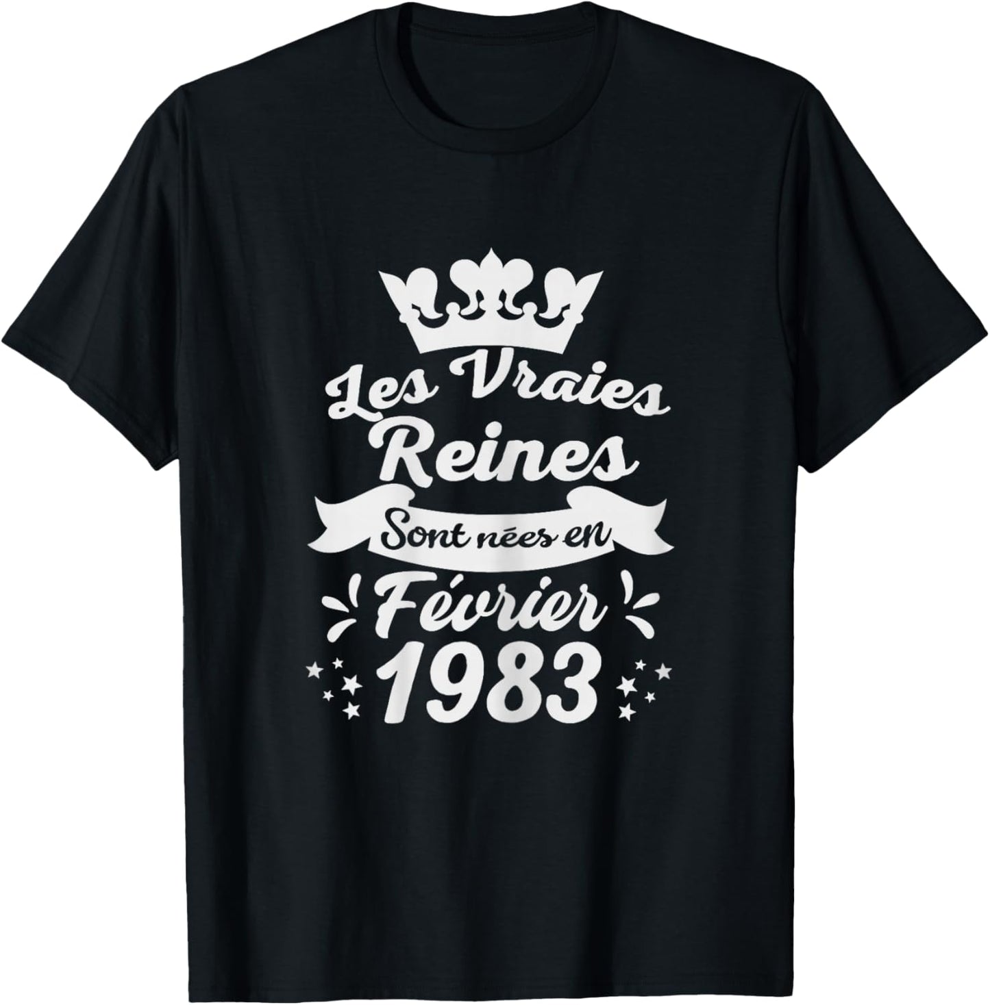 Les Vraies Reines sont Nées en Février 1983 - Cadeau 43 Ans T-Shirt - T-Shirt | Black