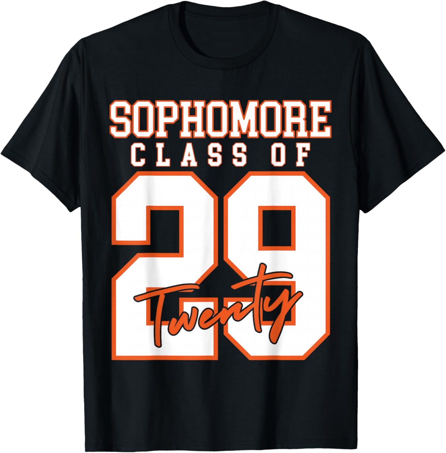 Sophomore Class of 2029 Back-to-School High School Sophomore T-Shirt - T-Shirt | Black
