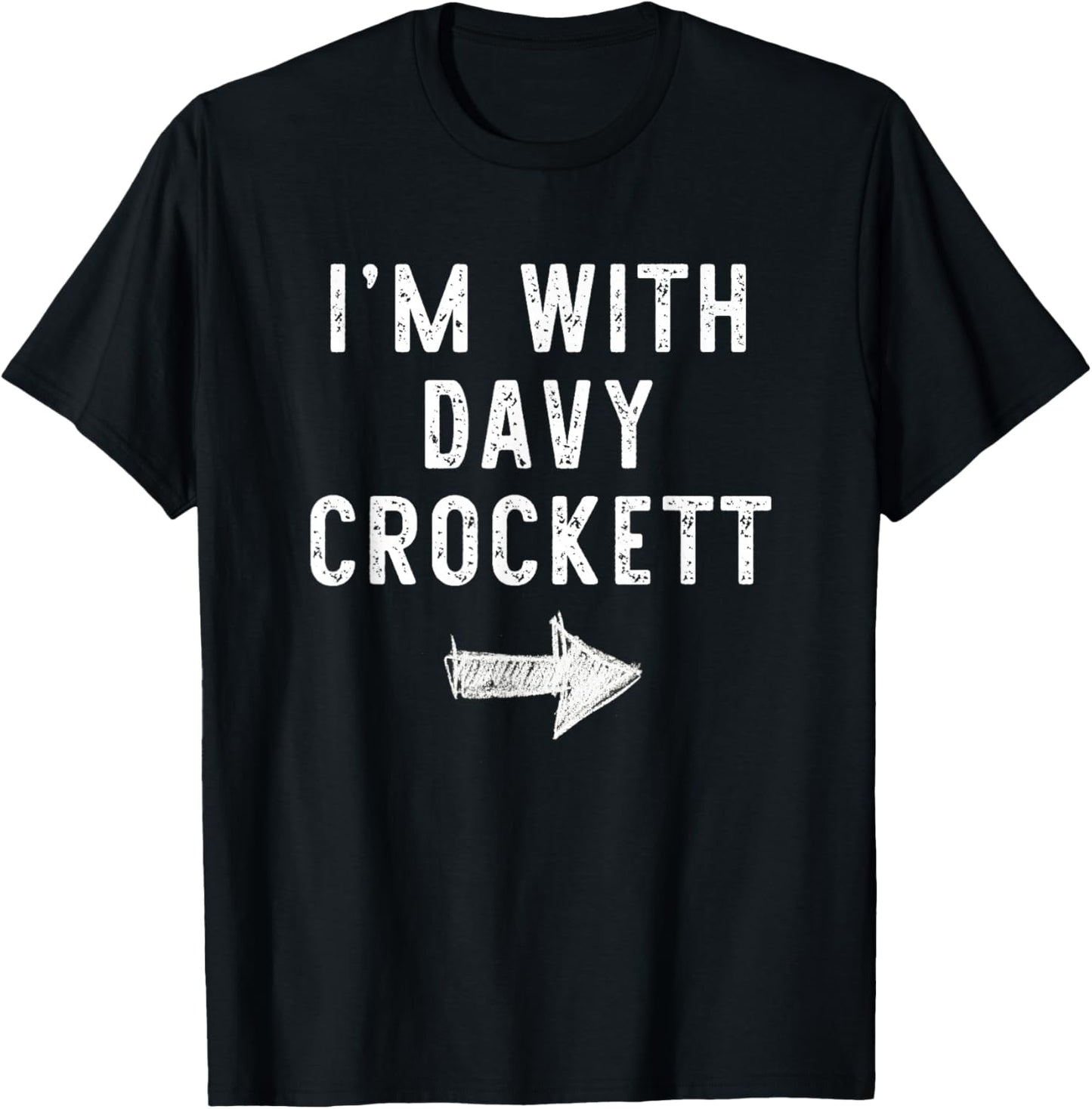 I’m with Davy Crockett Funny Halloween Couple Costume T-Shirt - T-Shirt | Black
