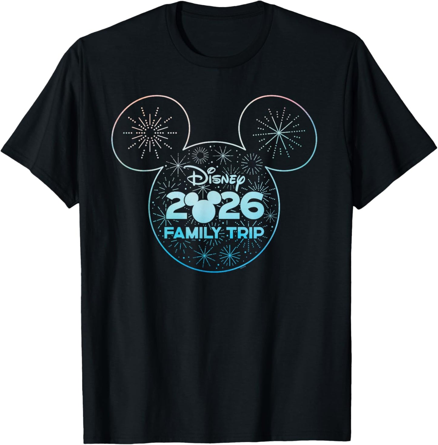 Disney Mickey Mouse Icon Fireworks Vacation Family Trip 2026 T-Shirt - T-Shirt | Black