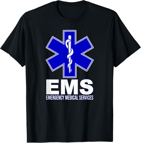 Ems Star of Life Emergency Medical Services Emt Paramedic T-Shirt - T-Shirt | Black