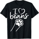 I love beans adorable cat dog paw cat lover cat toe beans T-Shirt - T-Shirt | Black