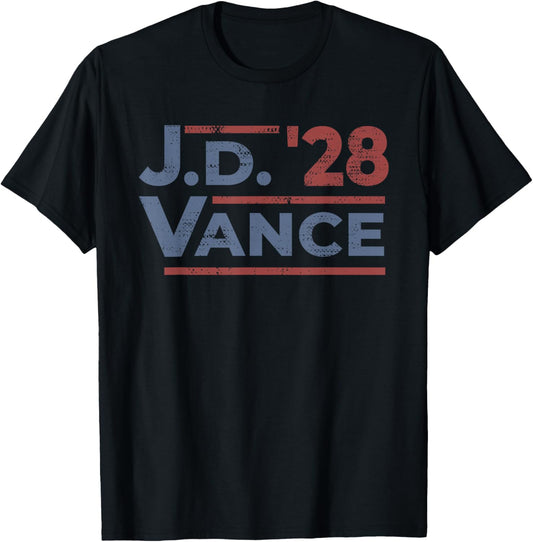 Vance 2028 JD Vance 2028 President Election Campaign Retro T-Shirt - T-Shirt | Black
