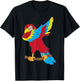 Cool Parrot Art Women Pet Bird Tropical Parrot Lover T-Shirt - T-Shirt | Black