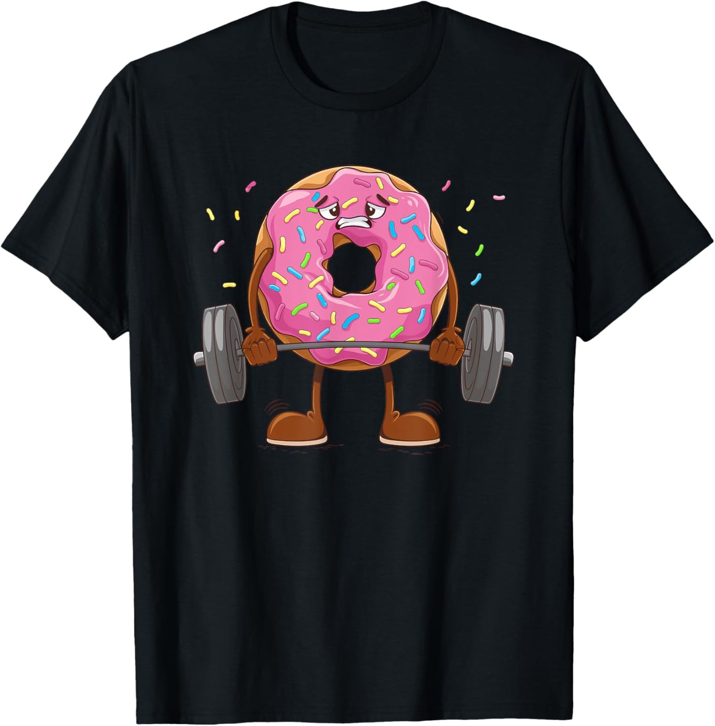 Weightlifing - Funny Fitness Workout Gym Donut Lover T-Shirt - T-Shirt | Black