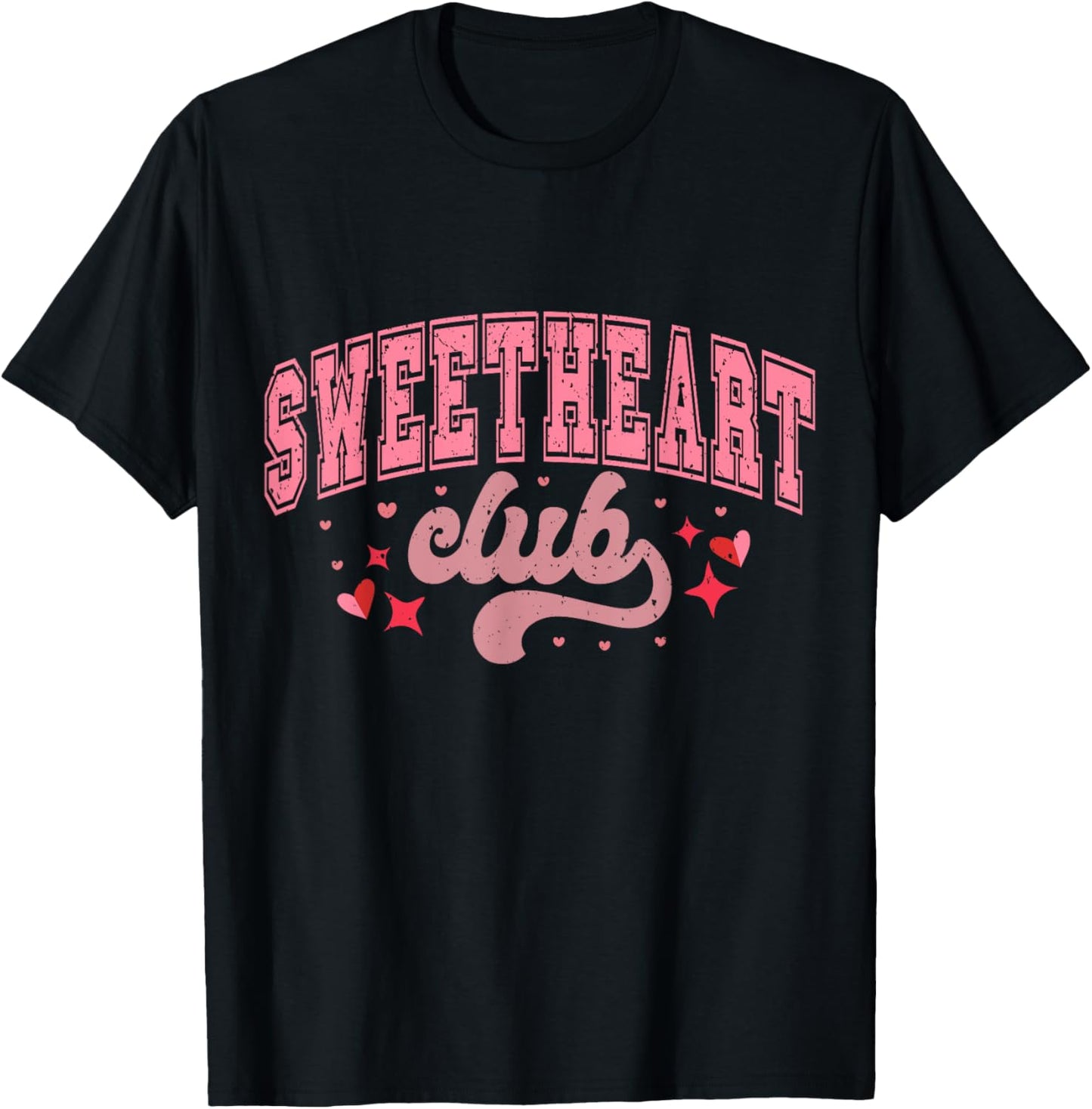 Sweetheart Club Retro Valentine's Day Aesthetic T-Shirt - T-Shirt | Black