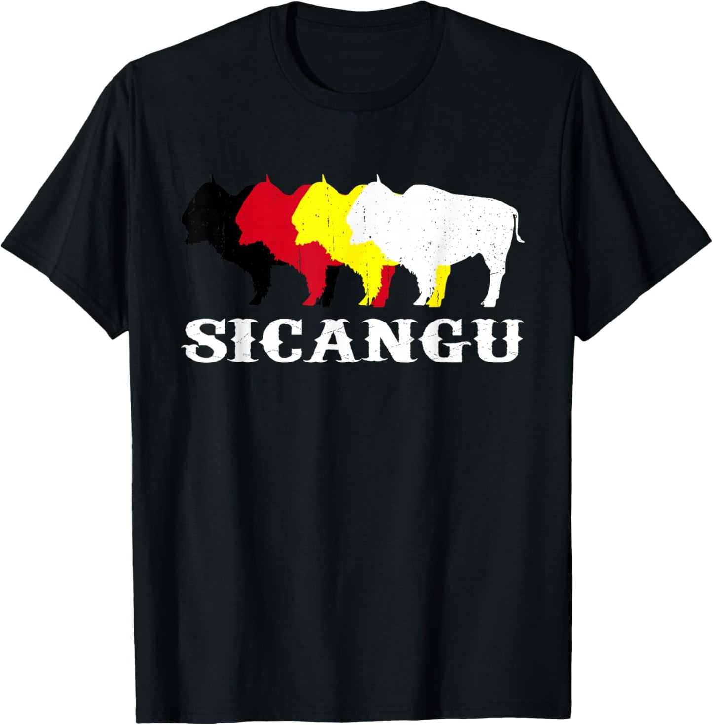 Sicangu Teton Lakota Native American Medicine Wheel T-Shirt - T-Shirt | Black