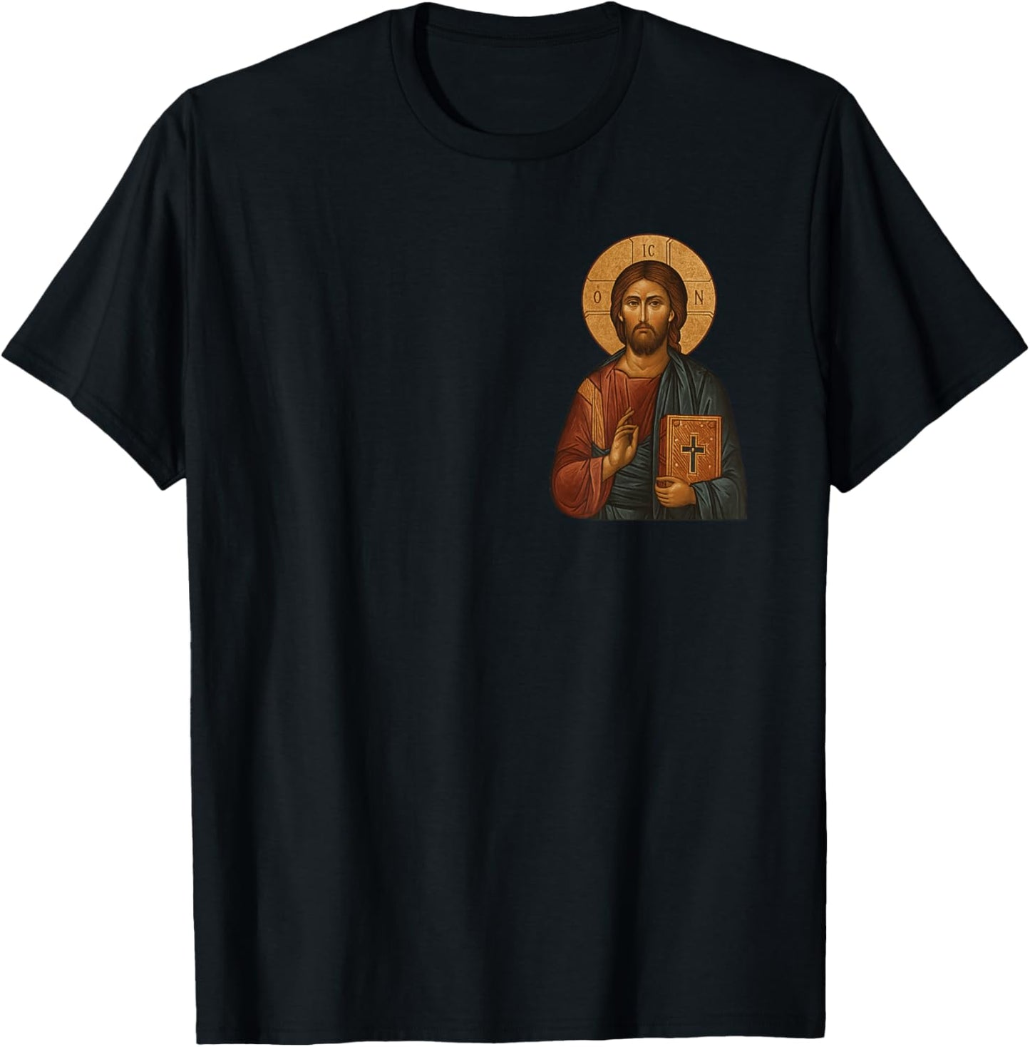 Griechisch -orthodoxe Ikone des Herrn Jesus Christus T-Shirt - T-Shirt | Black