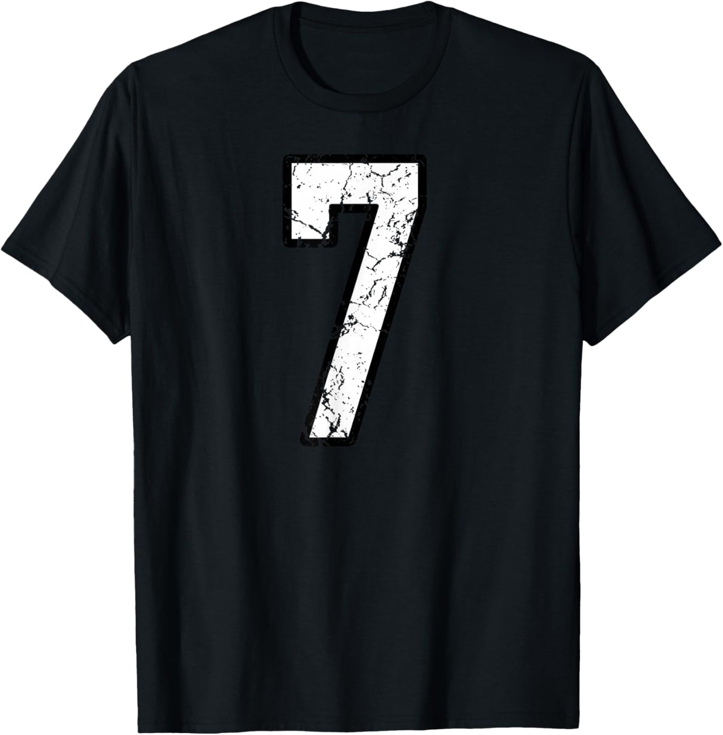 White and Black Sports Number 7 Jersey Uniform Player T-Shirt - T-Shirt | Black