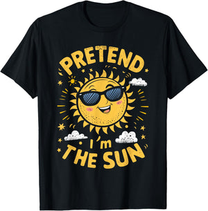 Pretend I'm The Sun Funny Lazy Halloween Matching Costume T-Shirt - T-Shirt | Black