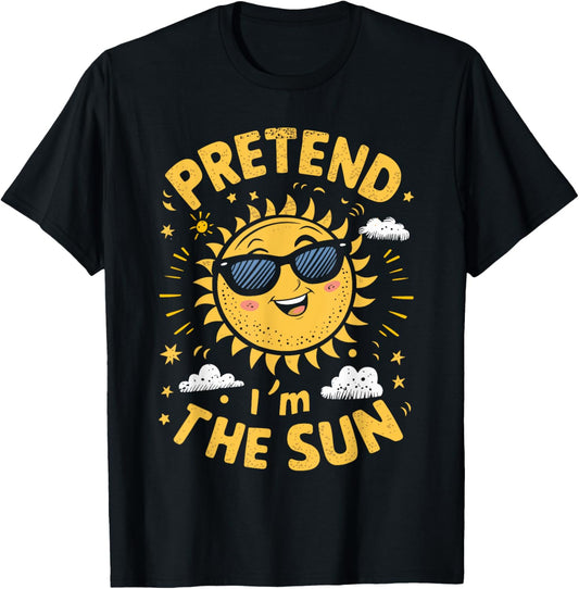 Pretend I'm The Sun Funny Lazy Halloween Matching Costume T-Shirt - T-Shirt | Black