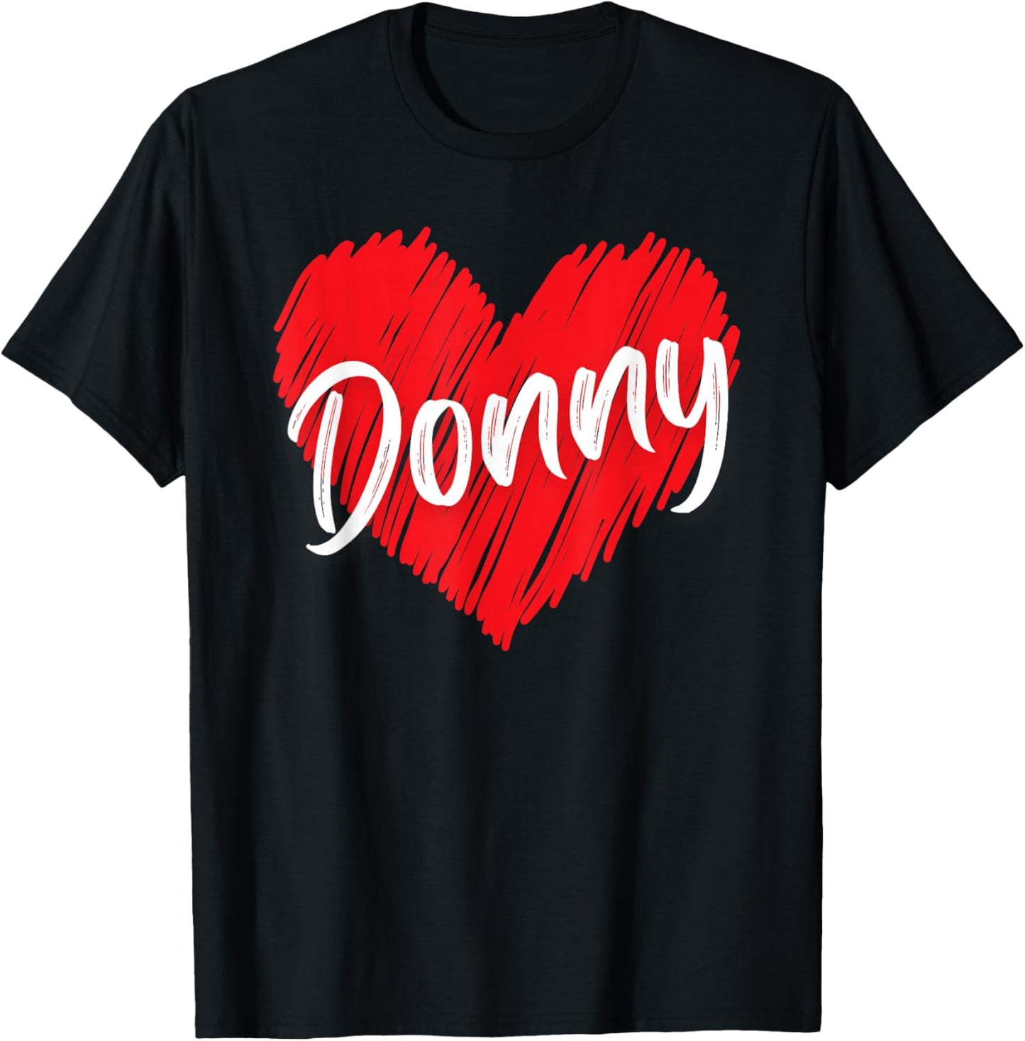 Donny Personalized Name I Love Donny Heart Vintage T-Shirt - T-Shirt | Black