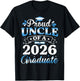 Proud Uncle of A 2026 Graduate Senior Uncle 2026 Graduation T-Shirt - T-Shirt | Black
