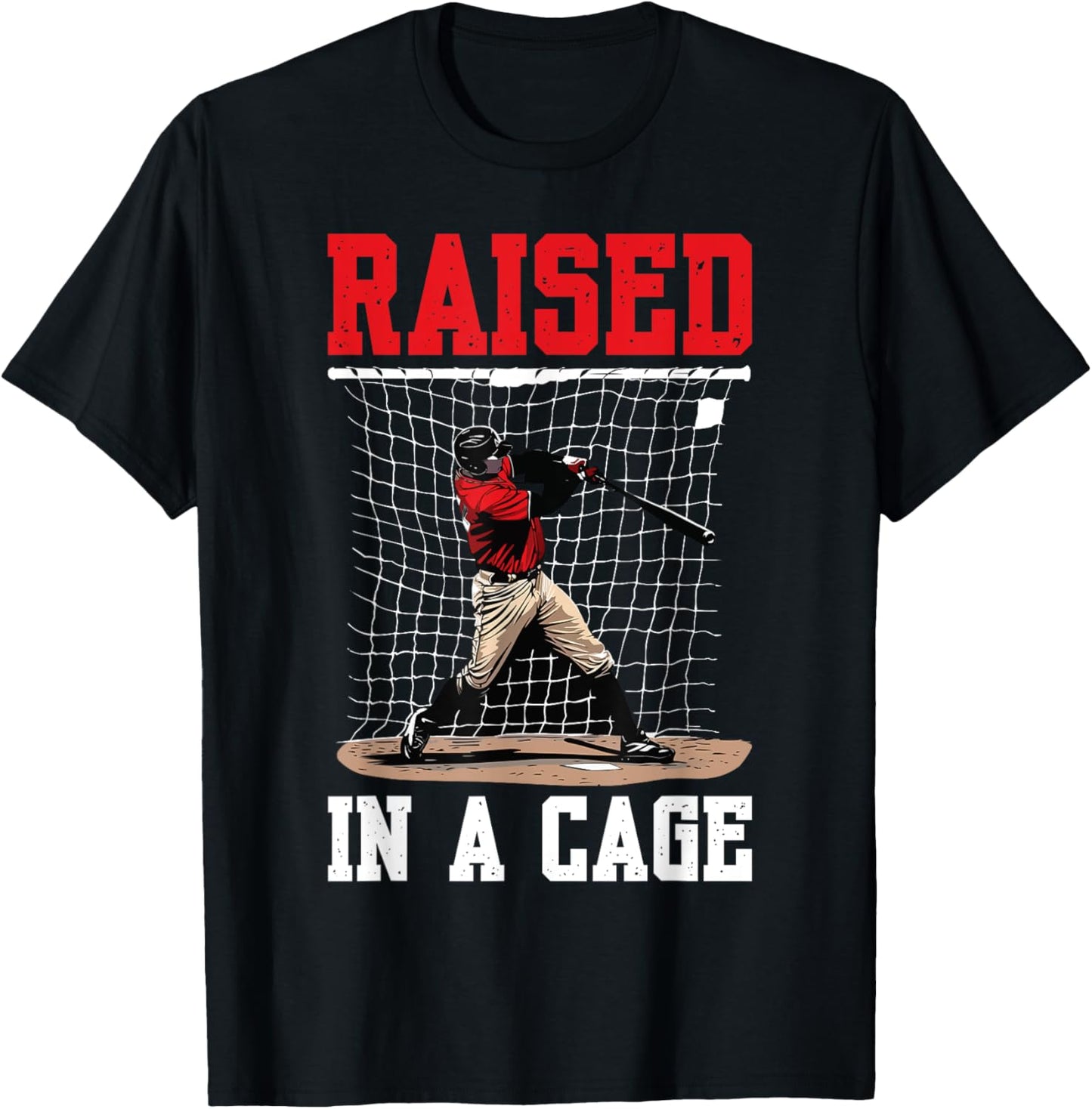 Raised In A Cage T-Shirt - T-Shirt | Black