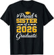 Proud Sister of A Class of 2026 Graduate Senior Graduation T-Shirt - T-Shirt | Black