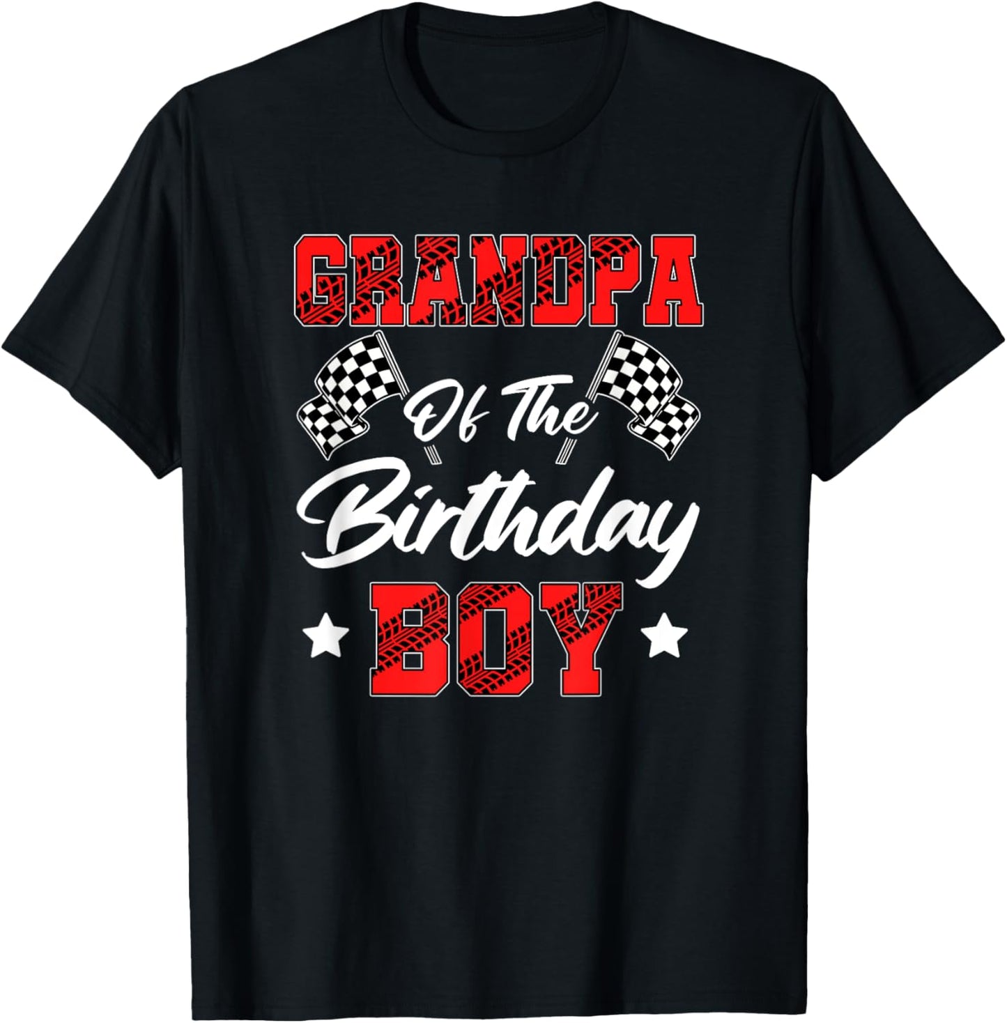 Race Car Grandpa Of The Birthday Boy Racing Family Pit Crew T-Shirt - T-Shirt | Black