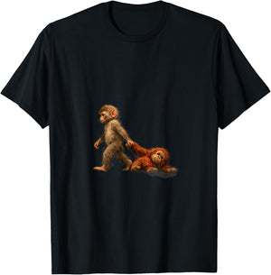 Punch The Monkey & Plush Toy - Viral Macaque Sensation T-Shirt - T-Shirt | Black
