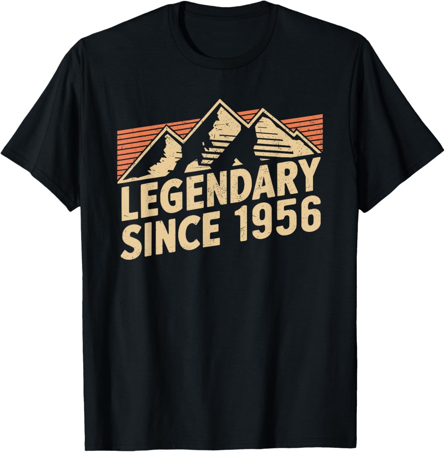 Legendary Since 1956 Birthday Mountain Retro Vintage 1956 T-Shirt - T-Shirt | Black