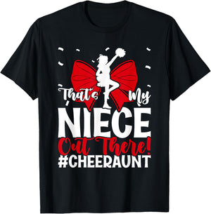 That's My Niece Cheer Aunt Cheerleading Auntie T-Shirt - T-Shirt | Black