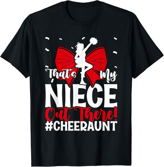 That's My Niece Cheer Aunt Cheerleading Auntie T-Shirt - T-Shirt | Black