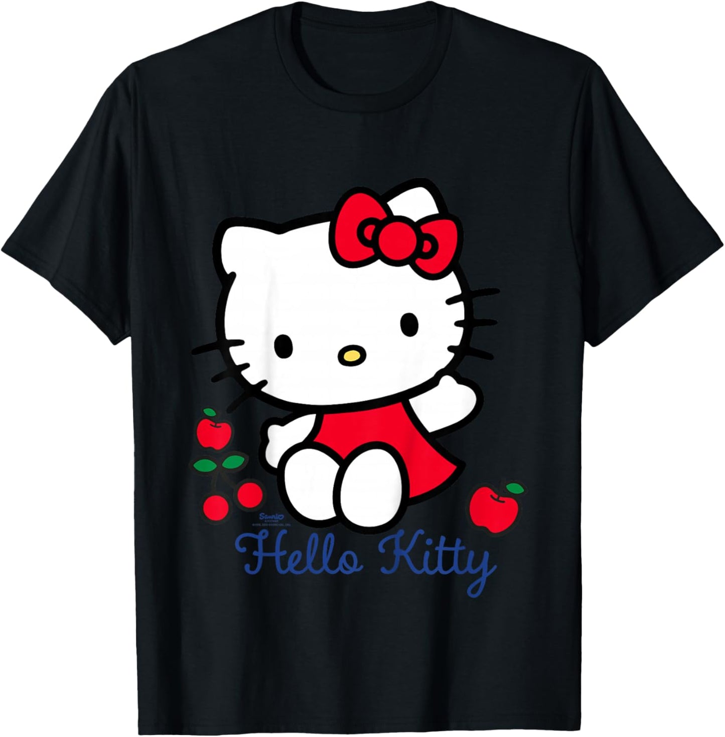 Hello Kitty Cherry Bow Sweet Cute Friends XOXO Pose Classic T-Shirt - T-Shirt | Black