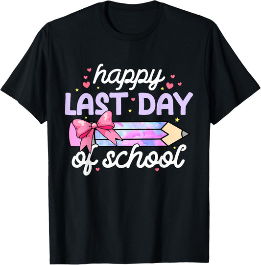 Last Day of School Shirt Coquette Bow School Graduation T-Shirt - T-Shirt | Black