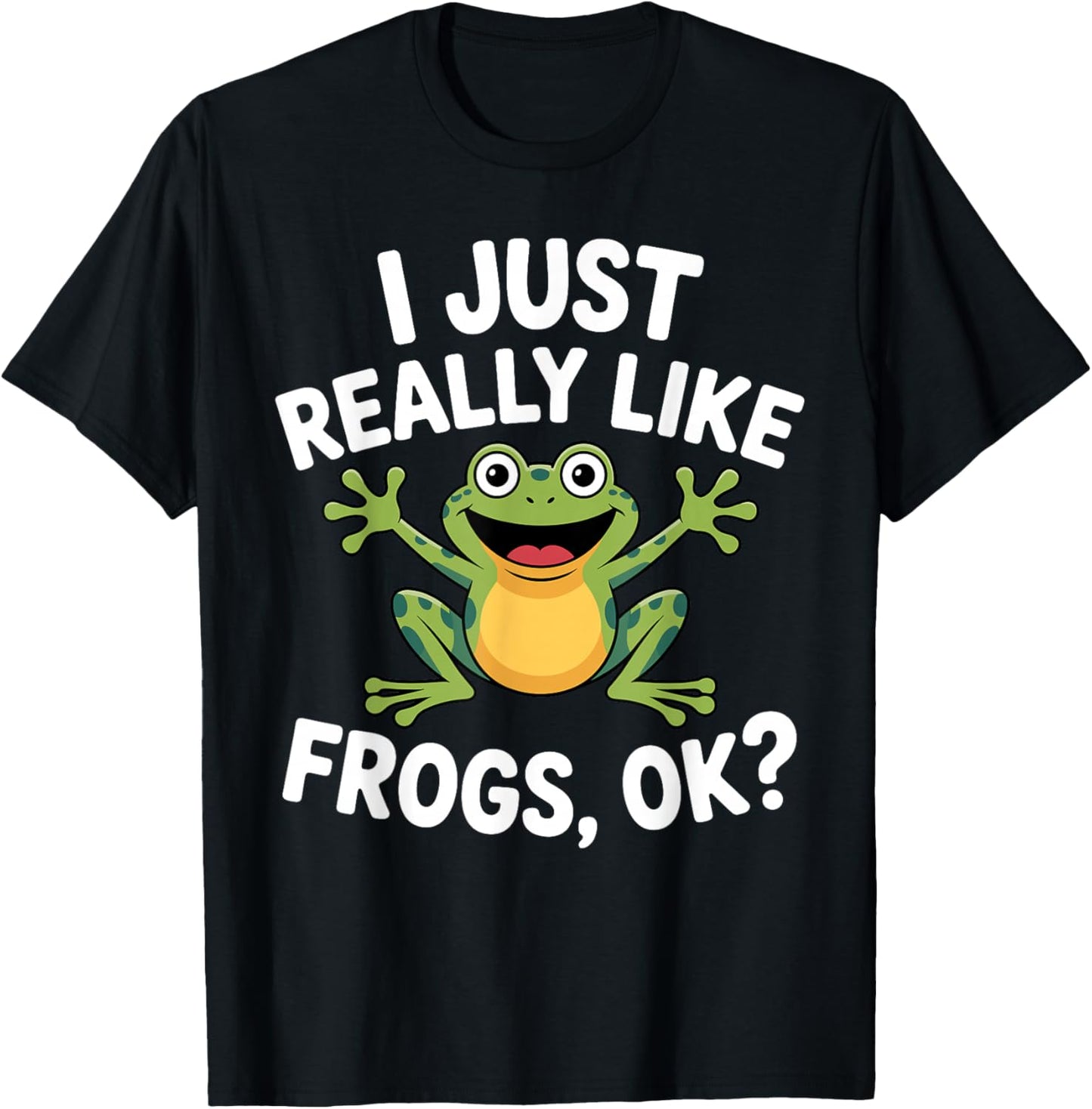 Funny Frog Art Women Kids Tree Frog Animal Lover T-Shirt - T-Shirt | Black