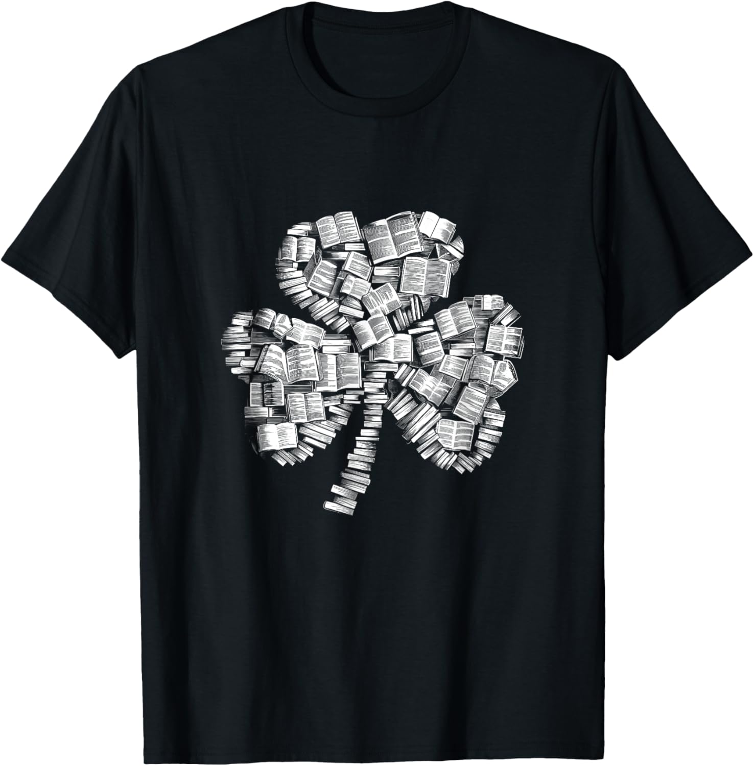 Shamrock Books Green St. Patrick's Day Bookworm Librarian T-Shirt - T-Shirt | Black