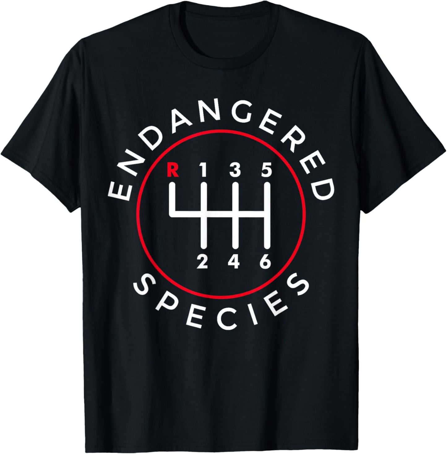 Endangered Species Manual Gearbox Stick Shift 6 Speed T-Shirt - T-Shirt | Black
