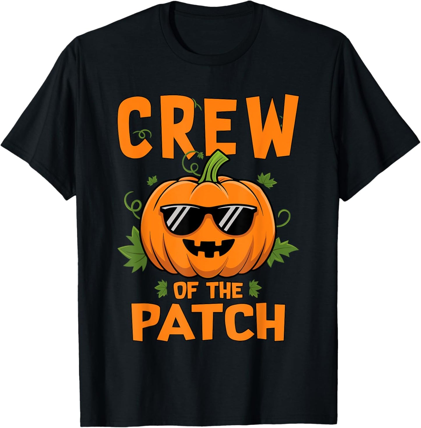 Pumpkin Crew of the Patch Family Matching Halloween T-Shirt - T-Shirt | Black