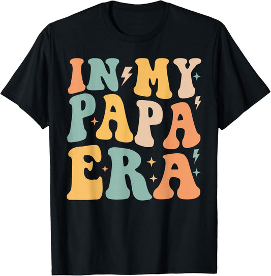 Retro Groovy In My Papa Era Father's Day T-Shirt - T-Shirt | Black