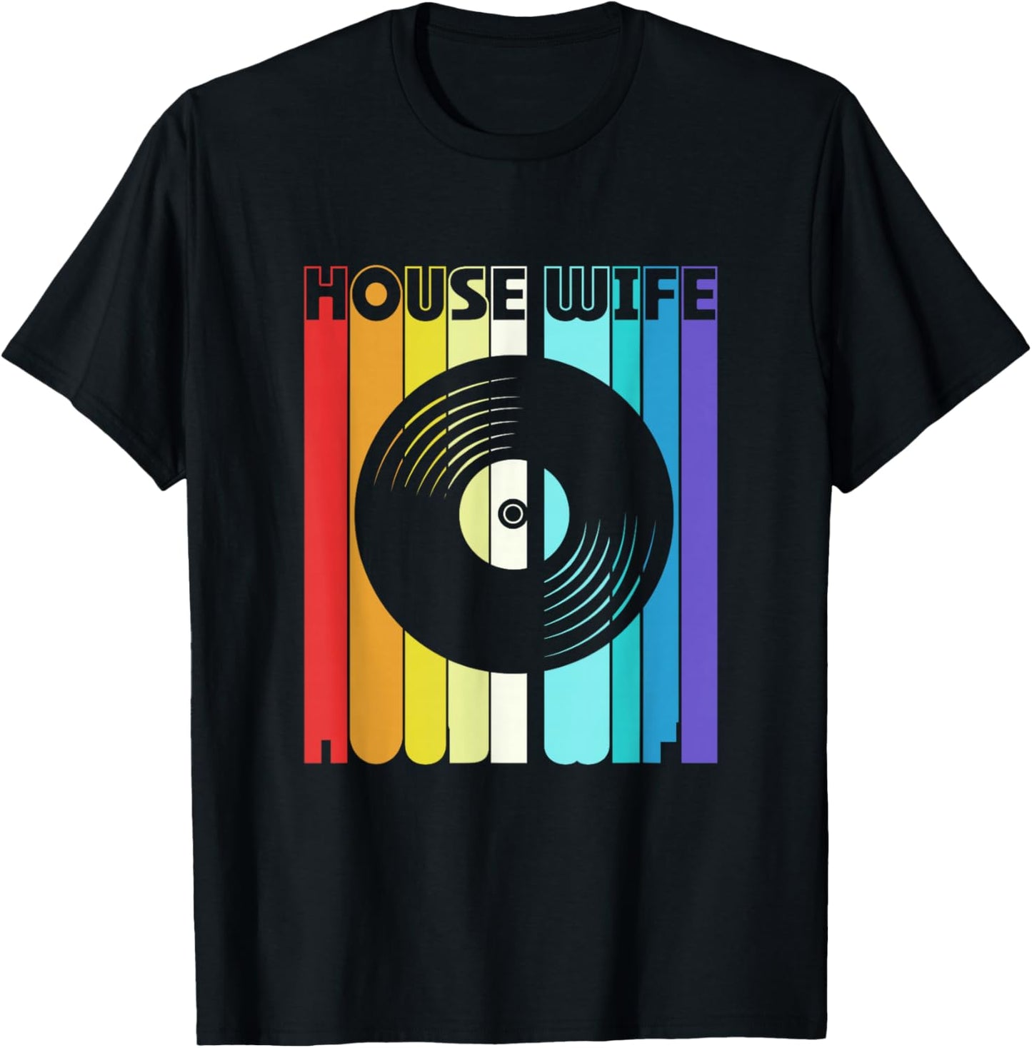 Retro Vintage House Wife Edm Dj House Music T-Shirt - T-Shirt | Black