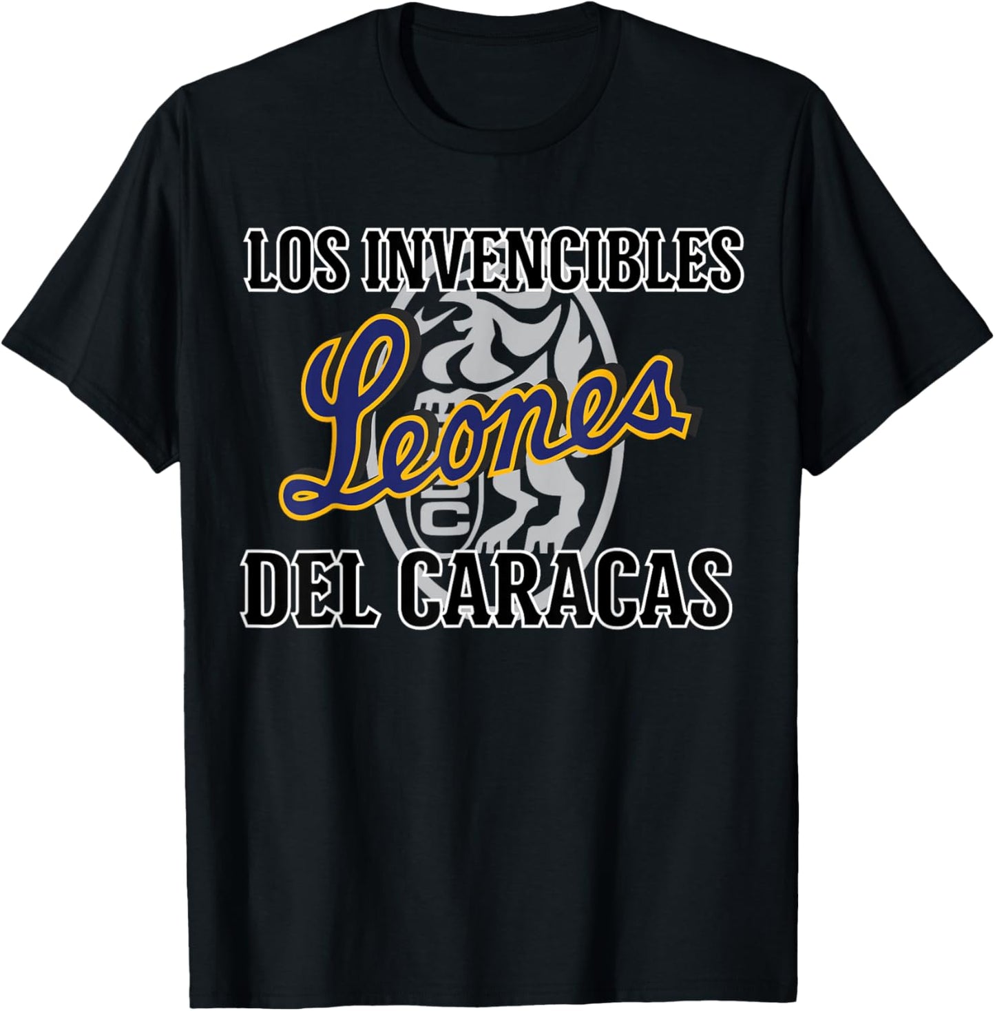 Leones del Caracas: Fuerza y Pasión Invencible T-Shirt - T-Shirt | Black