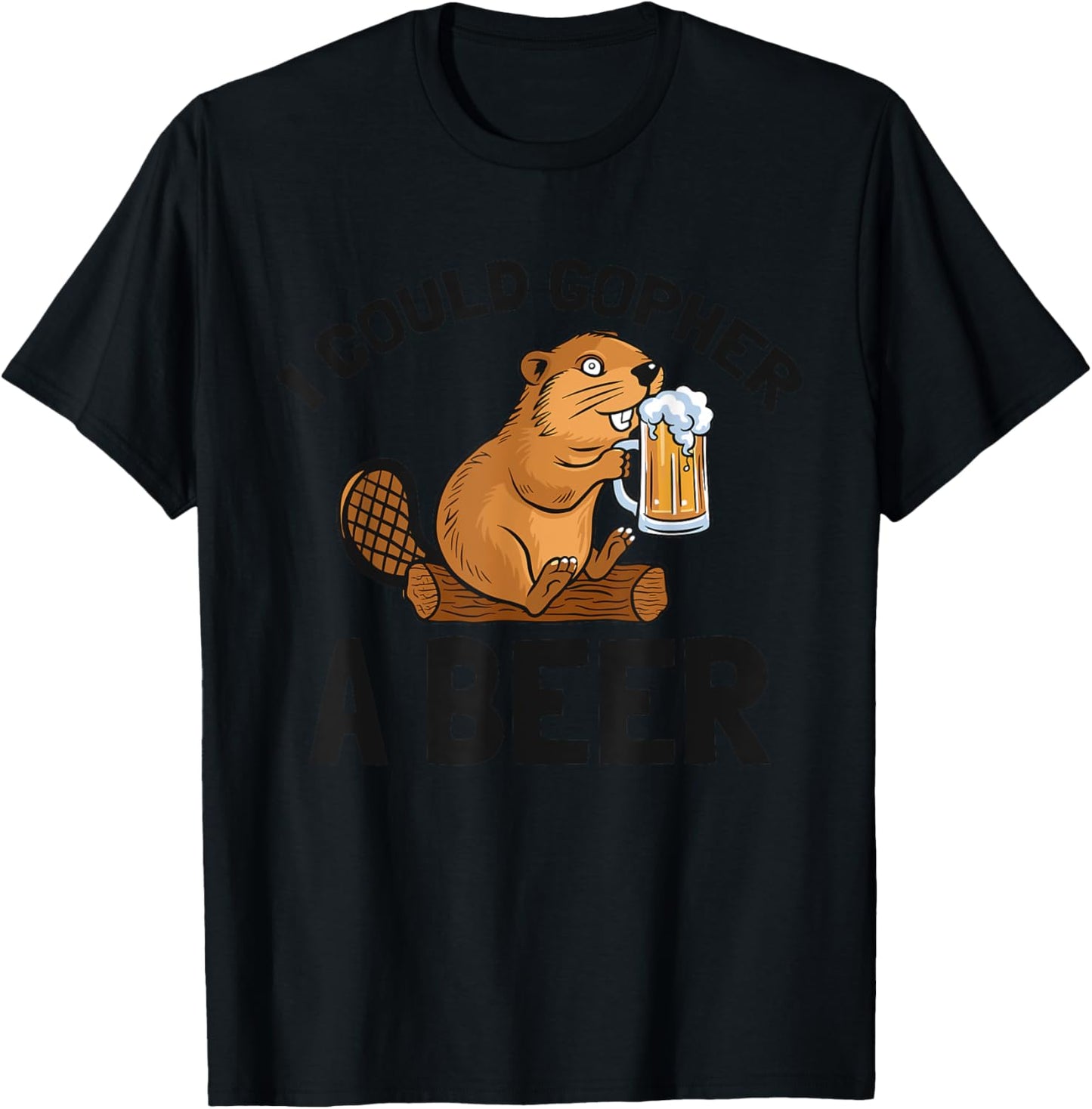 Uff-Da I Sure Could Gopher A Beer MN Gopher Gifts T-Shirt - T-Shirt | Black