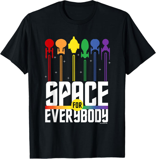Star Trek Pride Space for Everybody Officially Licensed T-Shirt - T-Shirt | Black