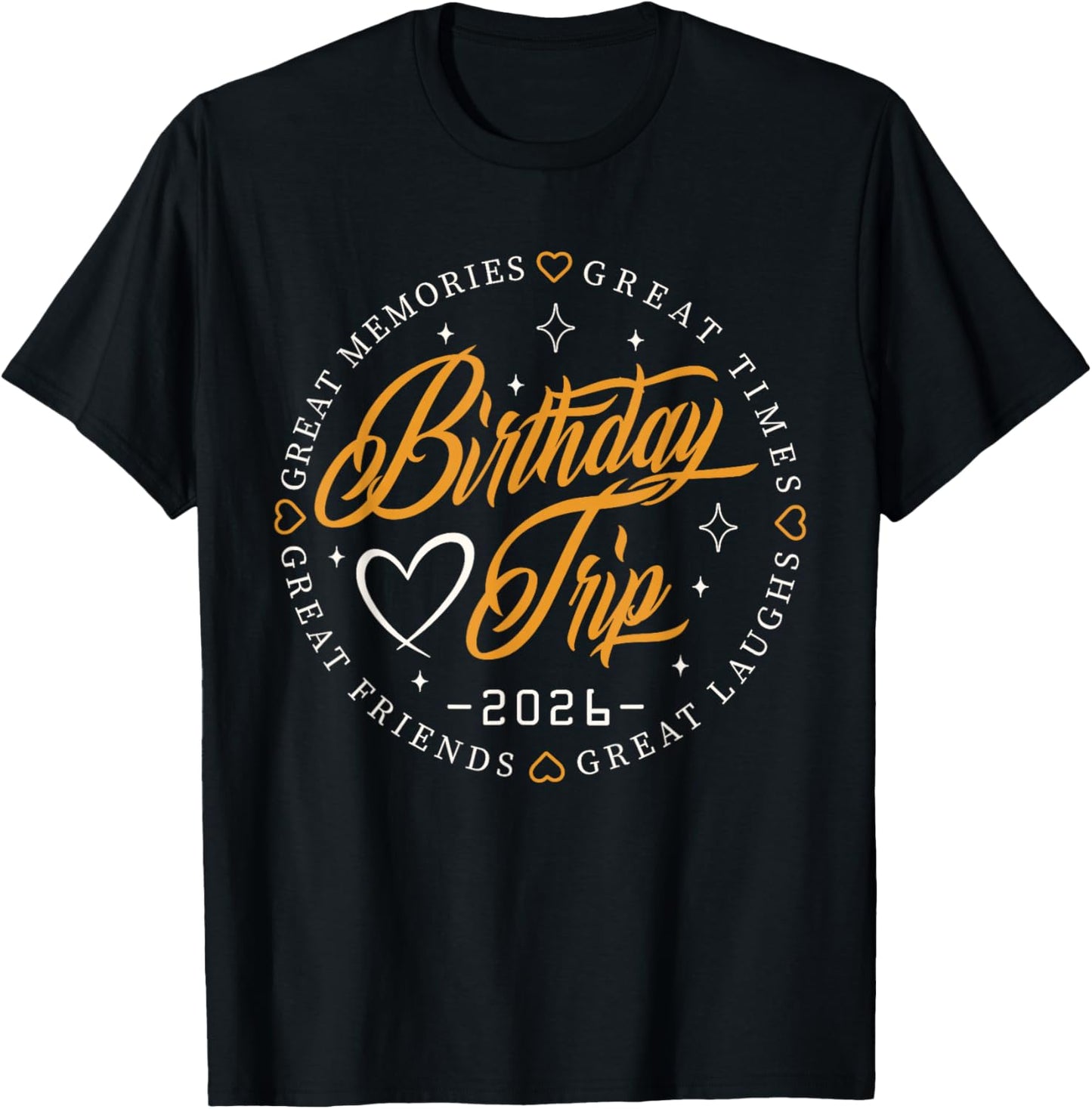 Birthday Crew Squad 2026 Family Friends Trip Vacation Party T-Shirt - T-Shirt | Black
