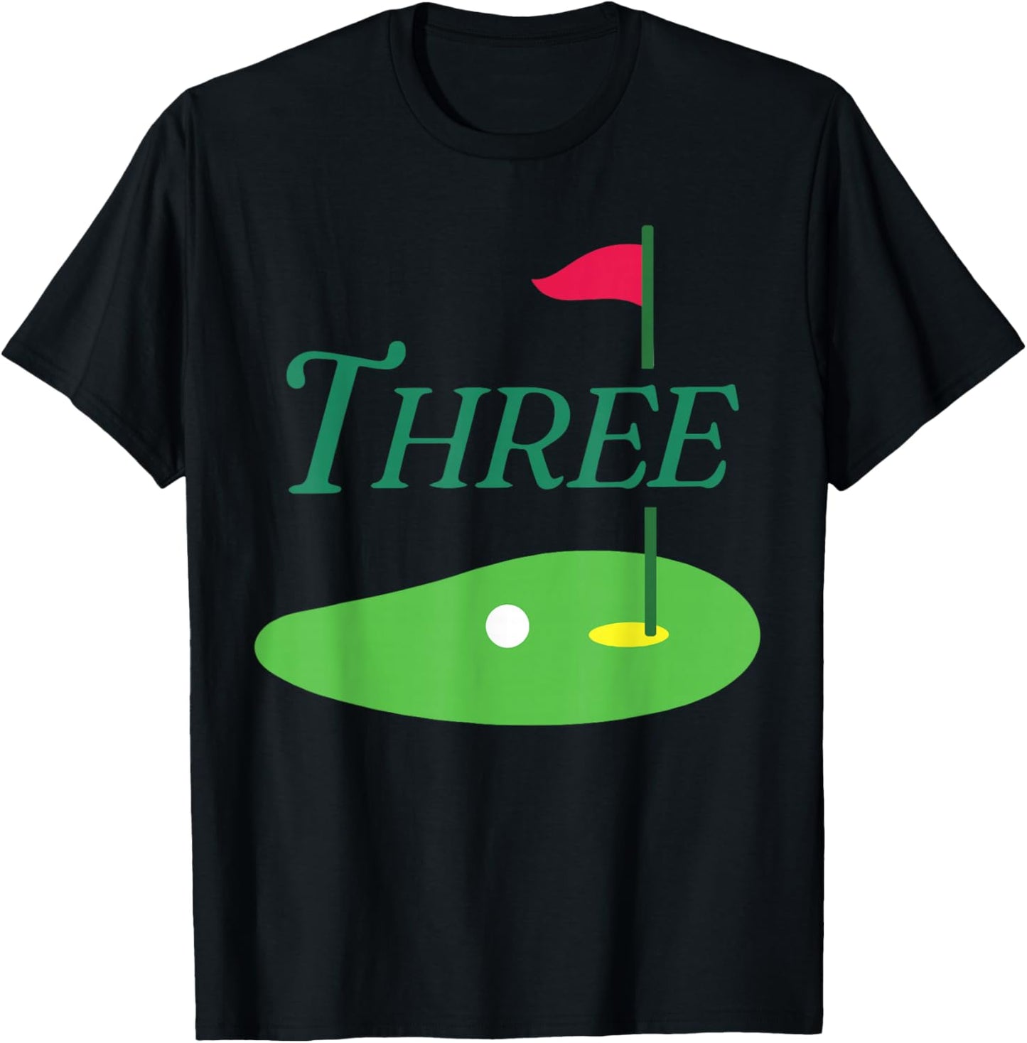 Three Par 3 Year Old Birthday 3rd Bday Matching Family T-Shirt - T-Shirt | Black