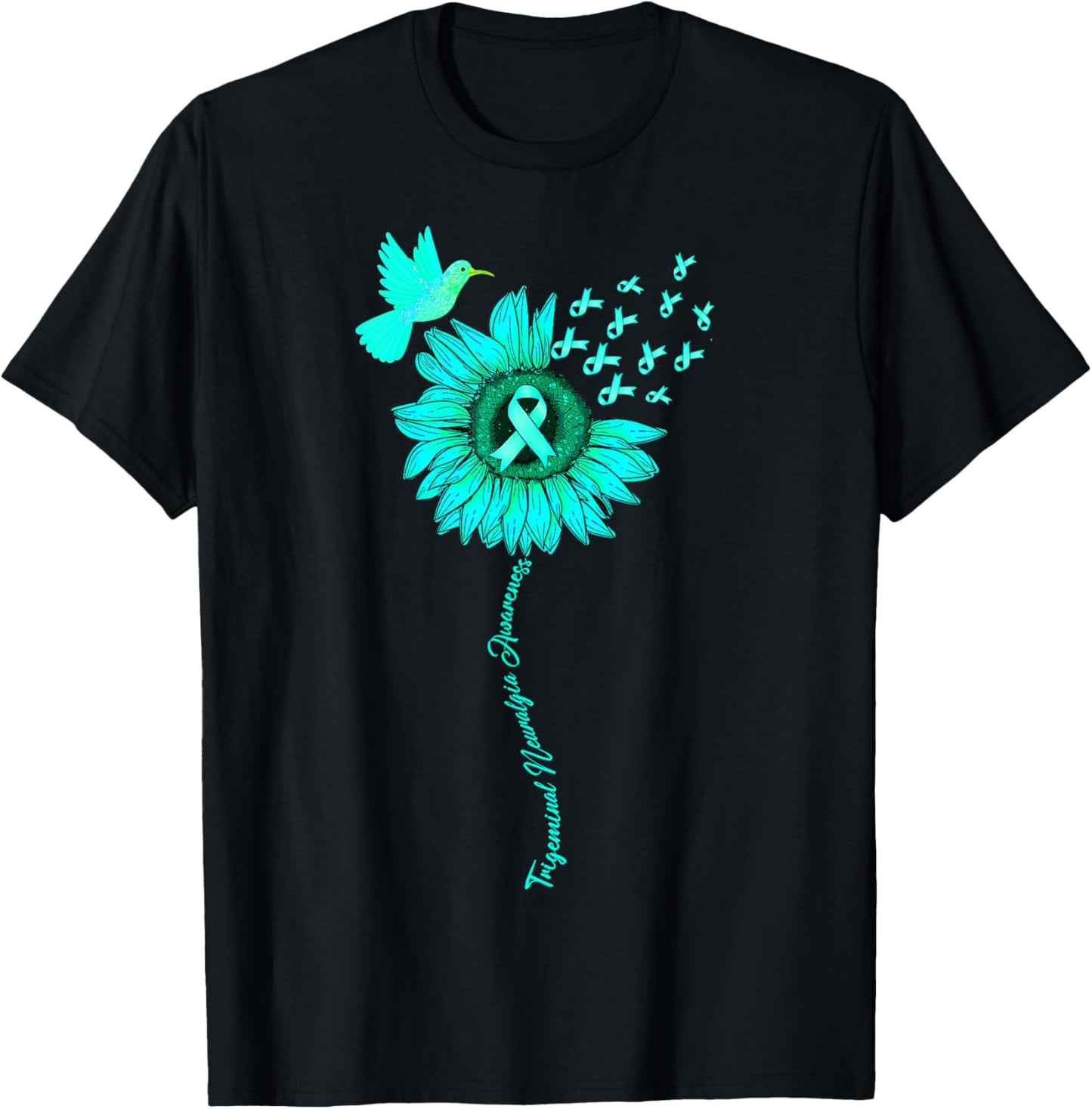 Trigeminal Neuralgia Awareness Sunflower T-Shirt - T-Shirt | Black
