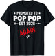 Promoted to Pop Pop Again 2026 Baby Announcement Siblings T-Shirt - T-Shirt | Black