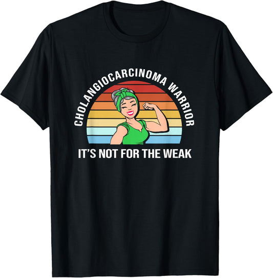 Retro Strong Woman Cholangiocarcinoma Warrior T-Shirt - T-Shirt | Black