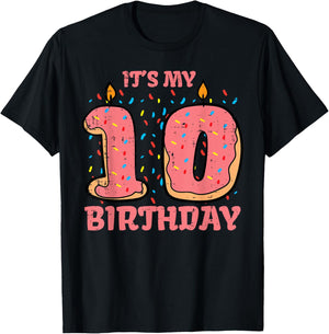 Its My 10th Birthday Cake 10 Years Old Bday Girls Boys Kids T-Shirt - T-Shirt | Black
