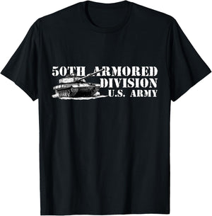 50th Armored Division Jersey Blues Retro Veterans Day T-Shirt - T-Shirt | Black