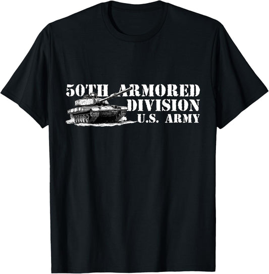 50th Armored Division Jersey Blues Retro Veterans Day T-Shirt - T-Shirt | Black