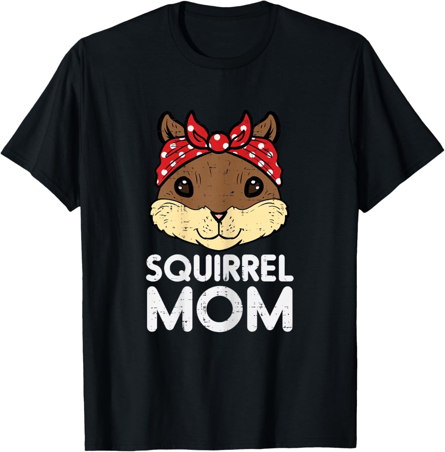 Squirrel Mom Face Head Bandana Cute Mommy Mama Rodent Women T-Shirt - T-Shirt | Black