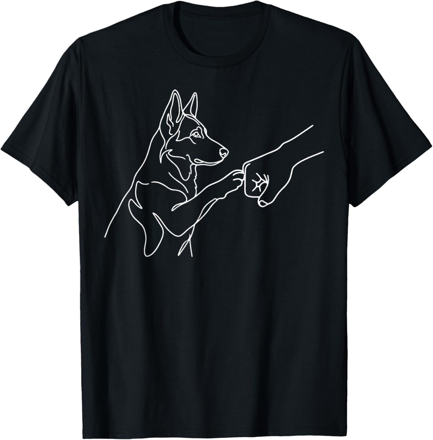 German Shepherd Fist Bump Hand T-Shirt - T-Shirt | Black