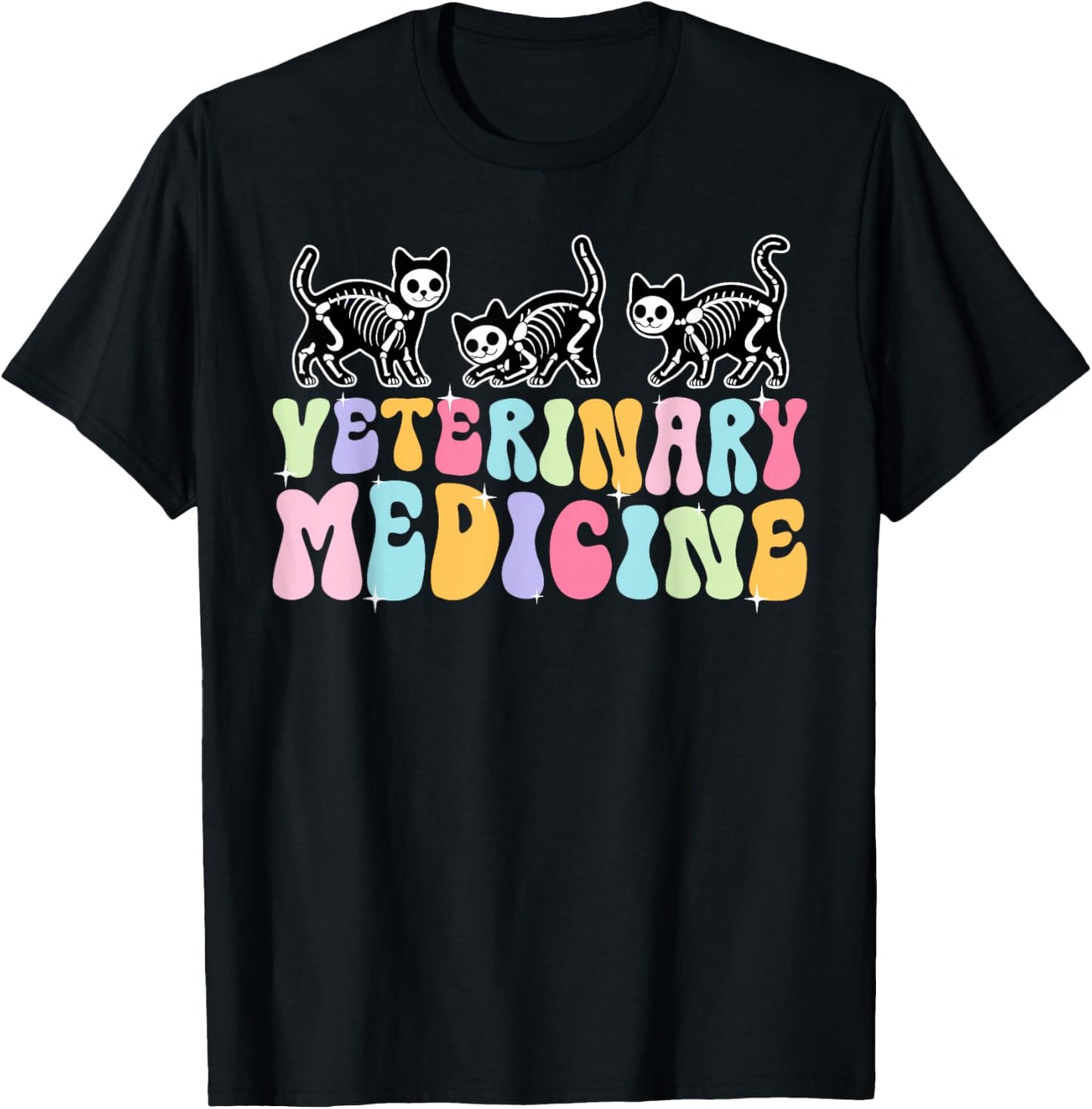 Veterinary Medicine Vet Med Veterinarian Vet Medicine Groovy T-Shirt - T-Shirt | Black